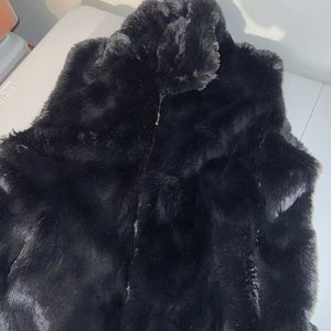 Faux fur zip up vest